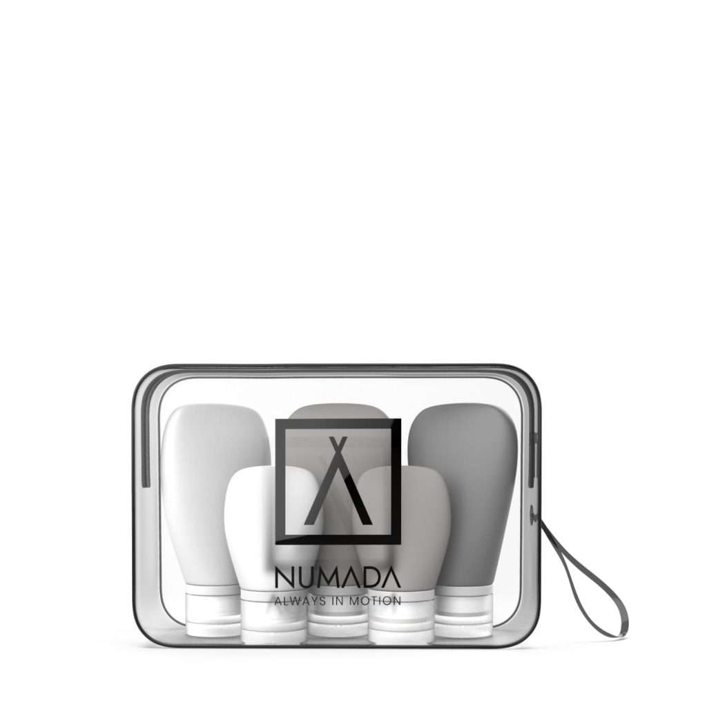 Numada Midweek A20 Neceser Transparente con 5 Botes de Silicona
