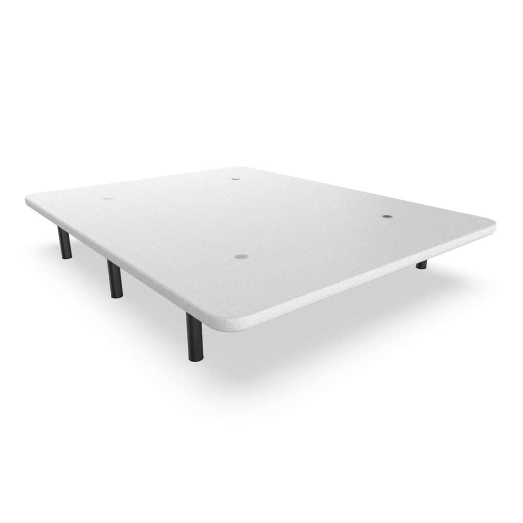 NALUI - Base Tapizada de Acero con patas de Altura 25cm y 5 Barras Transversales, Tejido 3D | Fabricado en España | Blanco