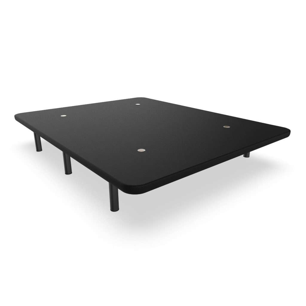 NALUI - Base Tapizada de Acero con patas de Altura 25cm y 5 Barras Transversales, Tejido 3D | Fabricado en España | Negro