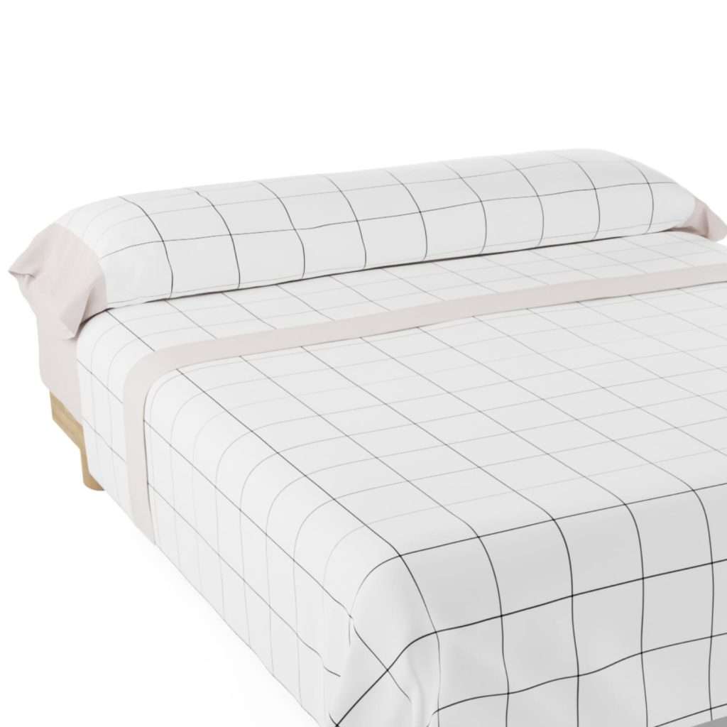 Nalui-Juego de Sábanas (3pzs) de Tejido Polycotton Suave y Transpirable. Lavable 30º y Fácil Planchado |No Encoje (Cuadros)