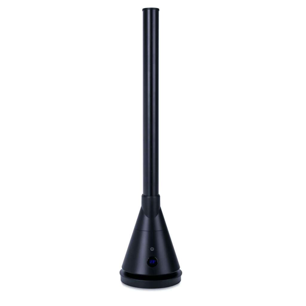 NEWLUX Ventilador frío Calor Dual 365 Negro,Sin Aspas,Calefactor Cerámico,Mando Distancia,Termostato,9 Niveles,Temporizador 8h