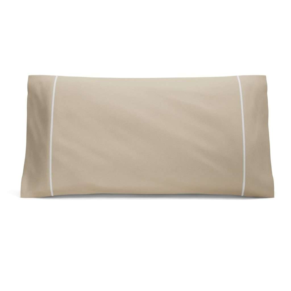 Nalui - Funda de Almohada Algodón 100% 180 Hilos. Máximo Frescor, Suave, Transpirable y Ligera. Lavable 30ºC. Beige