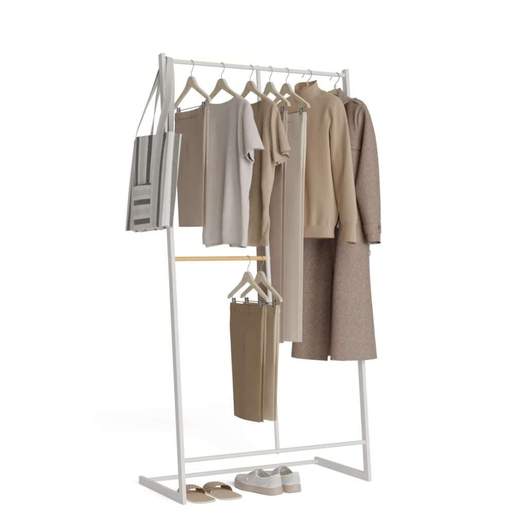 Newlux Hangy One 15 Perchero Burro Metálico Hasta 15kg con Doble Altura, Resistente, Espacio Pantalones