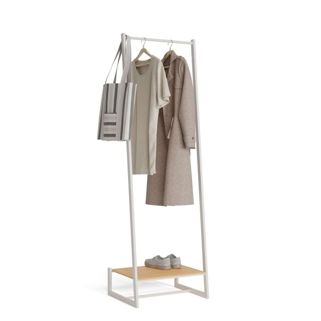 Newlux Hangy One 20 Perchero Burro Metálico Hasta 15kg con Zapatero, Resistente, Diseño Compacto