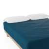 Nalui-Ajustable Fitted Sheet 100% Algodão 180 Thread Count (Tamanho máximo da cama 28cm) Azul (Vários tamanhos) - Thumbnail Image 1