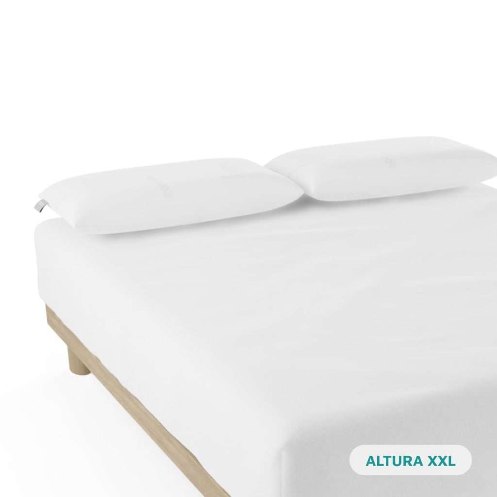 Nalui–Sábana Bajera Ajustable Algodón 100% 180 Hilos (Camas ±34cm) Blanca (Varios Tamaños)
