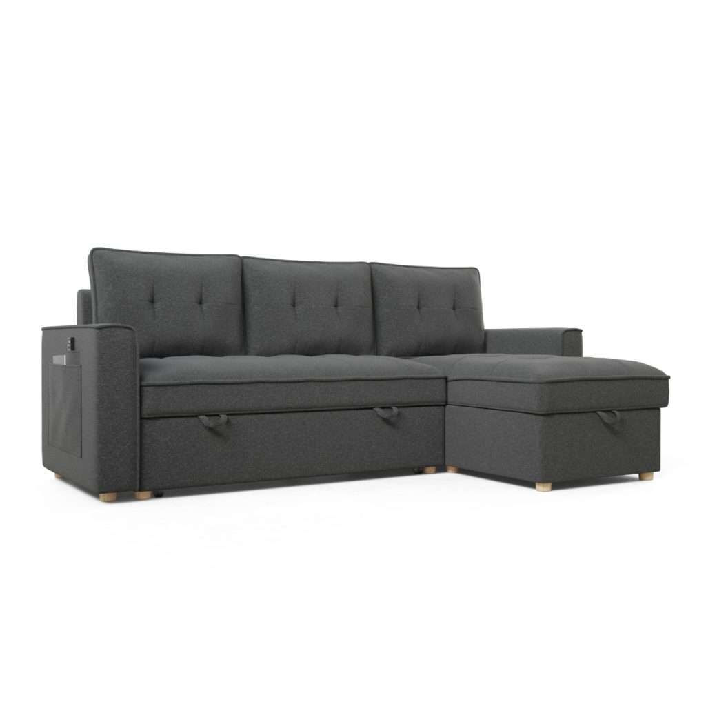 sofá cama 3 plazas chaiselongue Haven Gris oscuro