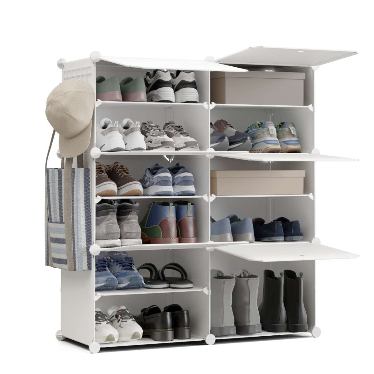 Sapateira Newlux 6 compartimentos Cube C6 24 pares (83x32x95cm) - Image 1