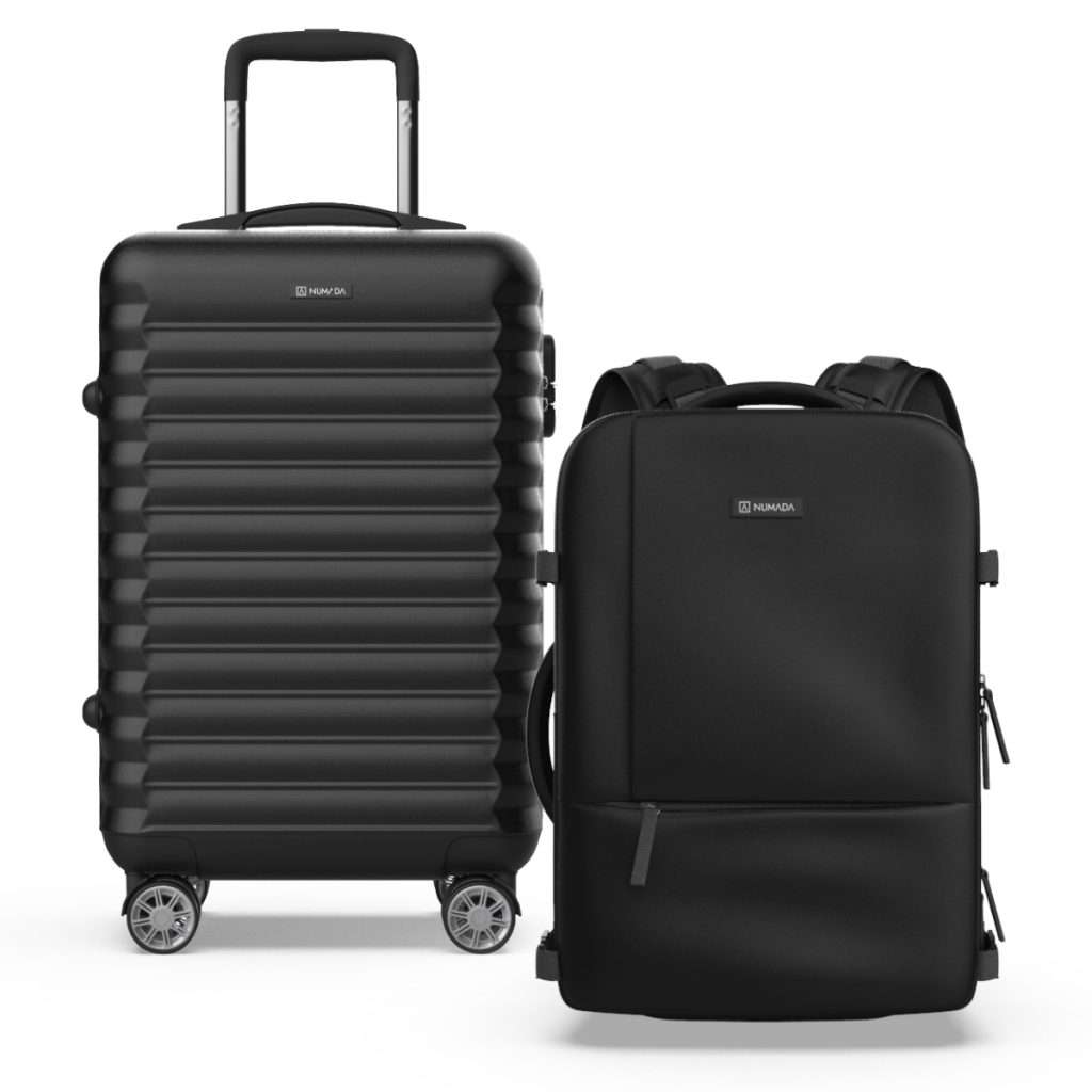NUMADA-Juego de Maletas 2pzs. (Maleta Cabina 55cm y Mochila Cabina) Negro